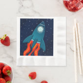 Rocket Briefkaart Favor Tags Servet (Insitu)