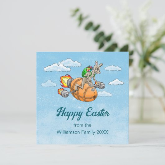 Rocket Bunny Feestdagenkaart (Staand voorkant)