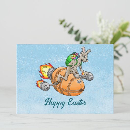 Rocket Bunny Feestdagenkaart (Staand voorkant)