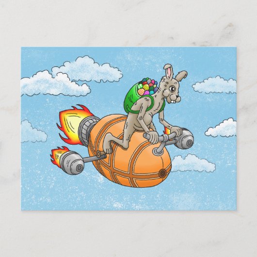 Rocket Bunny's Egg Hunt Feestdagenkaart (Voorkant)