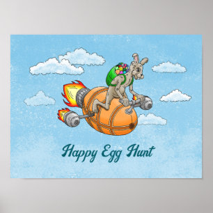 Rocket Bunny's Happy Eierenjacht Poster