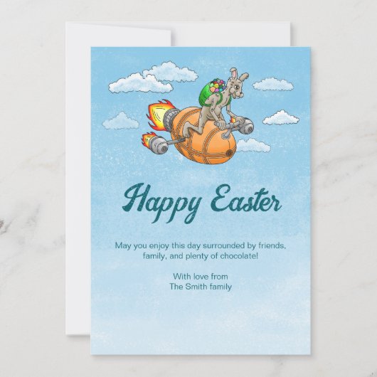 Rocket Bunny's Pasen Feestdagenkaart (Voorkant)