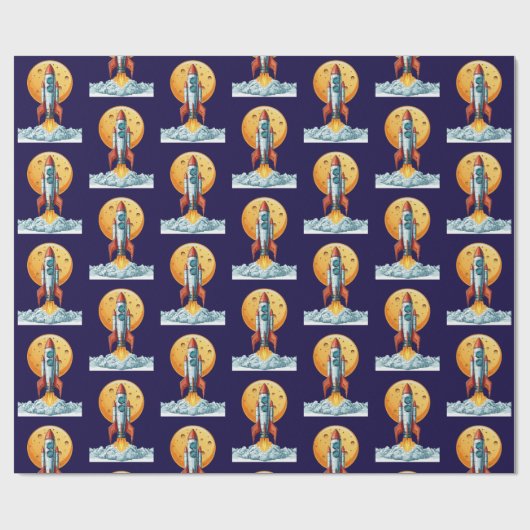 rocket cadeaupapier (Vlak)