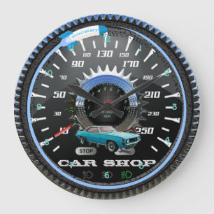 Rocket Car Shop Multi-Gear Clock Grote Klok