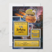 Rocket Cat Delivery Funny Invitation Kaart (Voorkant)