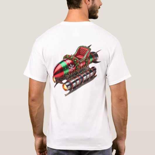 Rocket Christmas Elf T-shirt (Achterkant)