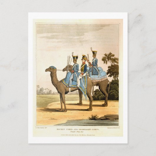 Rocket Corps and Dromedary Corps, Bengal Army 1817 Briefkaart (Voorkant)