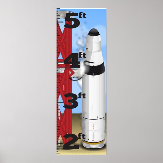 Rocket Countdown Lancering Growth Chart Poster (Voorkant)