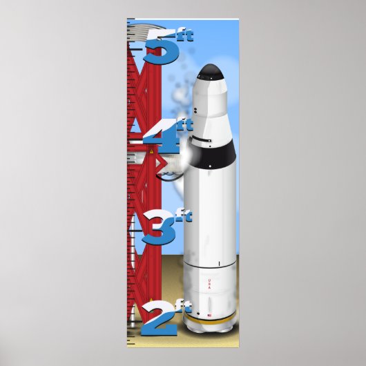 Rocket Countdown Lancering Growth Chart Poster (Voorkant)