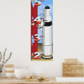 Rocket Countdown Lancering Growth Chart Poster (Keuken)