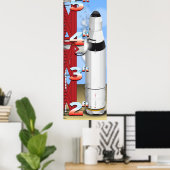 Rocket Countdown Lancering Growth Chart Poster (Thuiskantoor)
