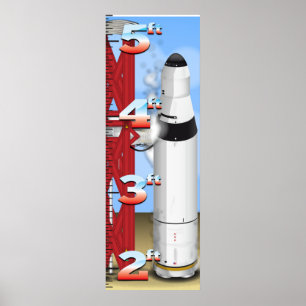 Rocket Countdown Lancering Growth Chart Poster