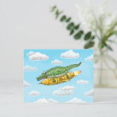 Rocket Croc Feestdagenkaart (Staand voorkant)