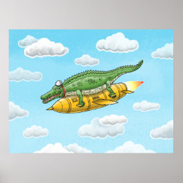 Rocket Crocodile Poster