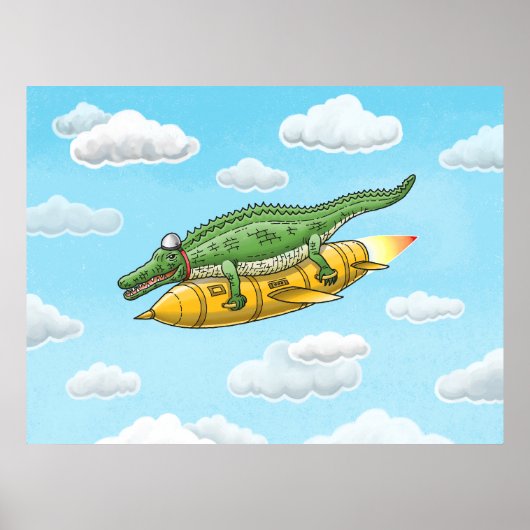 Rocket Crocodile Poster (Voorkant)