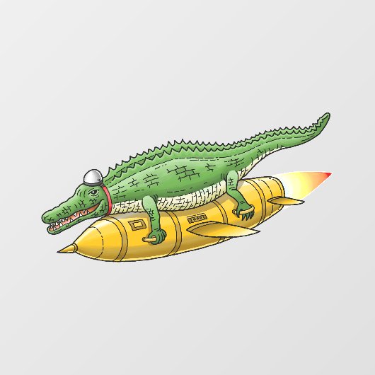 Rocket Crocodile Raamsticker (Vel)