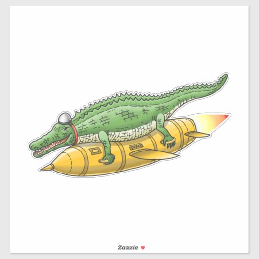 Rocket Crocodile Sticker (Vel)