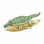 Rocket Crocodile Sticker (Voorkant)
