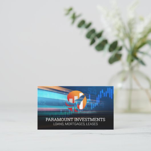 Rocket Finance Graph Logo Visitekaartje (Staand voorkant)