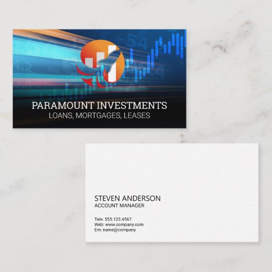 Rocket Finance Graph Logo Visitekaartje (Voorkant / Achterkant)