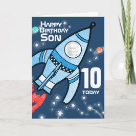 Rocket foto Zoon 10e verjaardag jongens kaart