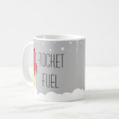 Rocket Fuel Funny Motivatie Caffeine Java Humor Koffiemok (Voorkant links)