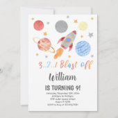 Rocket Galaxy Theme voor kinderen Kaart (Voorkant)