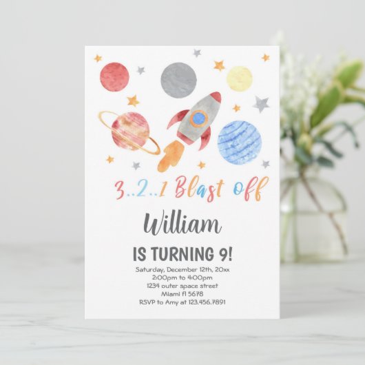Rocket Galaxy Theme voor kinderen Kaart (Staand voorkant)