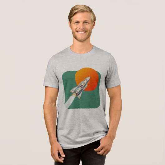 Rocket Graphic T-Shirt Tri-Blend Shirt (Voorkant volledig)