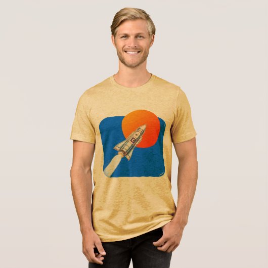 Rocket Graphic T-Shirt Tri-Blend Shirt (Voorkant volledig)