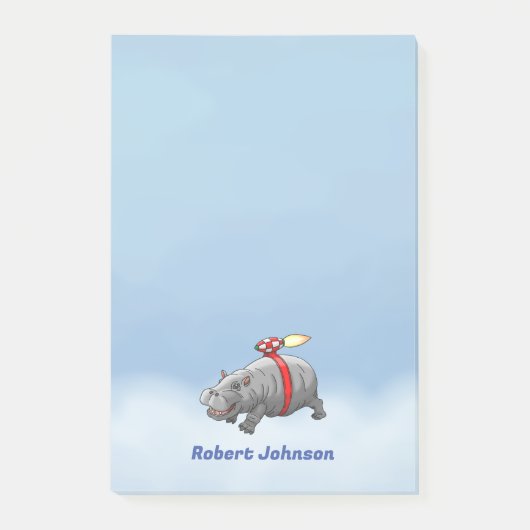 Rocket Hippo Post-it® Notes (Voorkant)