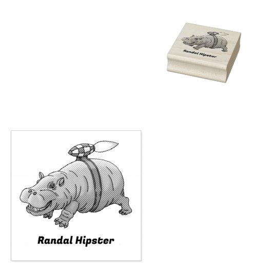 Rocket Hippo Rubberstempel (Gestempeld)