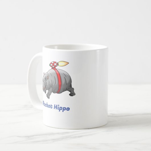 Rocket Hippo Verjaardag Koffiemok (Voorkant links)