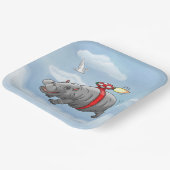 Rocket Hippo Verjaardag Papieren Bordje (Gebogen)