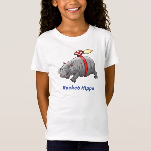 Rocket Hippo Verjaardag T-shirt (Voorkant)