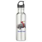 Rocket Hippo Verjaardag Waterfles (Voorkant)