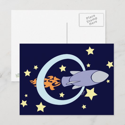 Rocket Kinder Briefkaart (Voorkant / Achterkant)