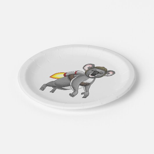 Rocket Koala-Beer Papieren Bordje (Gekanteld)