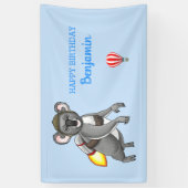 Rocket Koala-Beer Spandoek (Verticaal)
