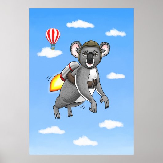 Rocket Koala Poster (Voorkant)