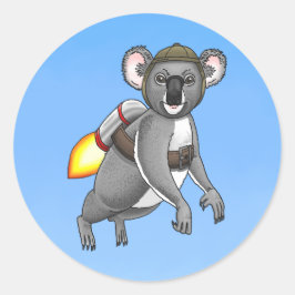 Rocket Koala Ronde Sticker