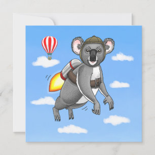 Rocket Koala Verjaardag Bedankkaart