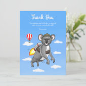 Rocket Koala Verjaardag Bedankkaart (Staand voorkant)