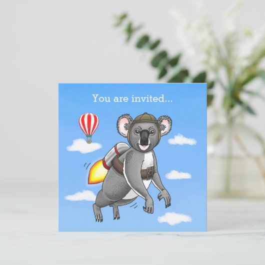 Rocket Koala Verjaardag Kaart (Staand voorkant)