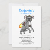 Rocket Koala Verjaardag uitnodiging (Voorkant)