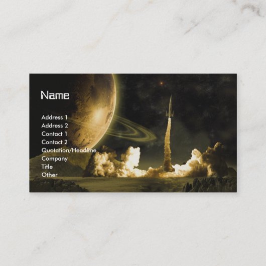 Rocket lanceren Regular Business Card Template Visitekaartje (Voorkant)