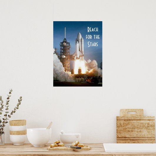 Rocket Launch | Bereik voor de sterren Poster (Keuken)