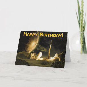  Rocket Launch Birthday Kaart