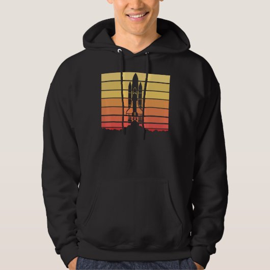 Rocket Launch Blast Off Astronomie Retro Space Hoodie (Voorkant)