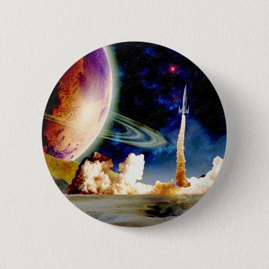 Rocket Launch Ronde Button 5,7 Cm (Voorkant)